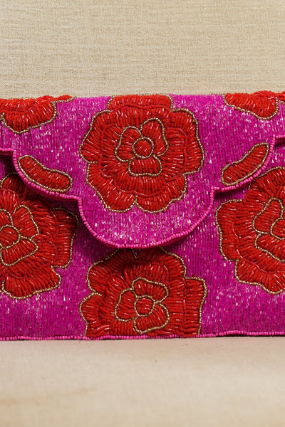 Pink Carnation Clutch Bag