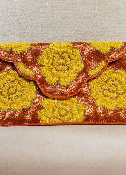 Yellow Carnation Clutch Bag