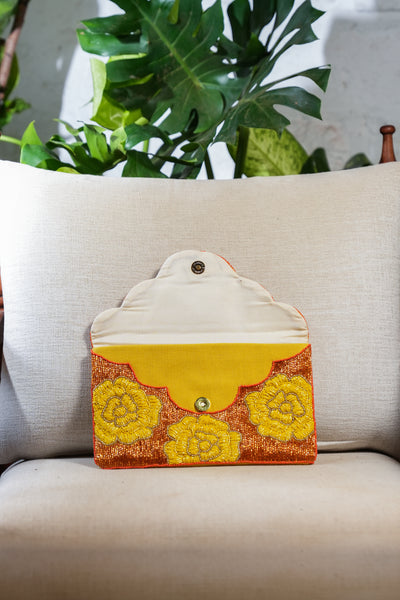 Yellow Carnation Clutch Bag