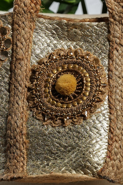 Golden Sun Jute Tote