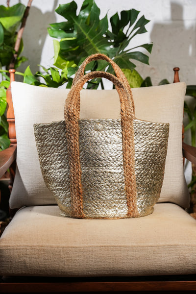 Golden Sun Jute Tote