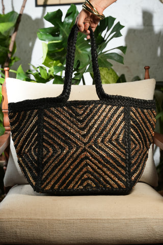 Ankara Black Tote