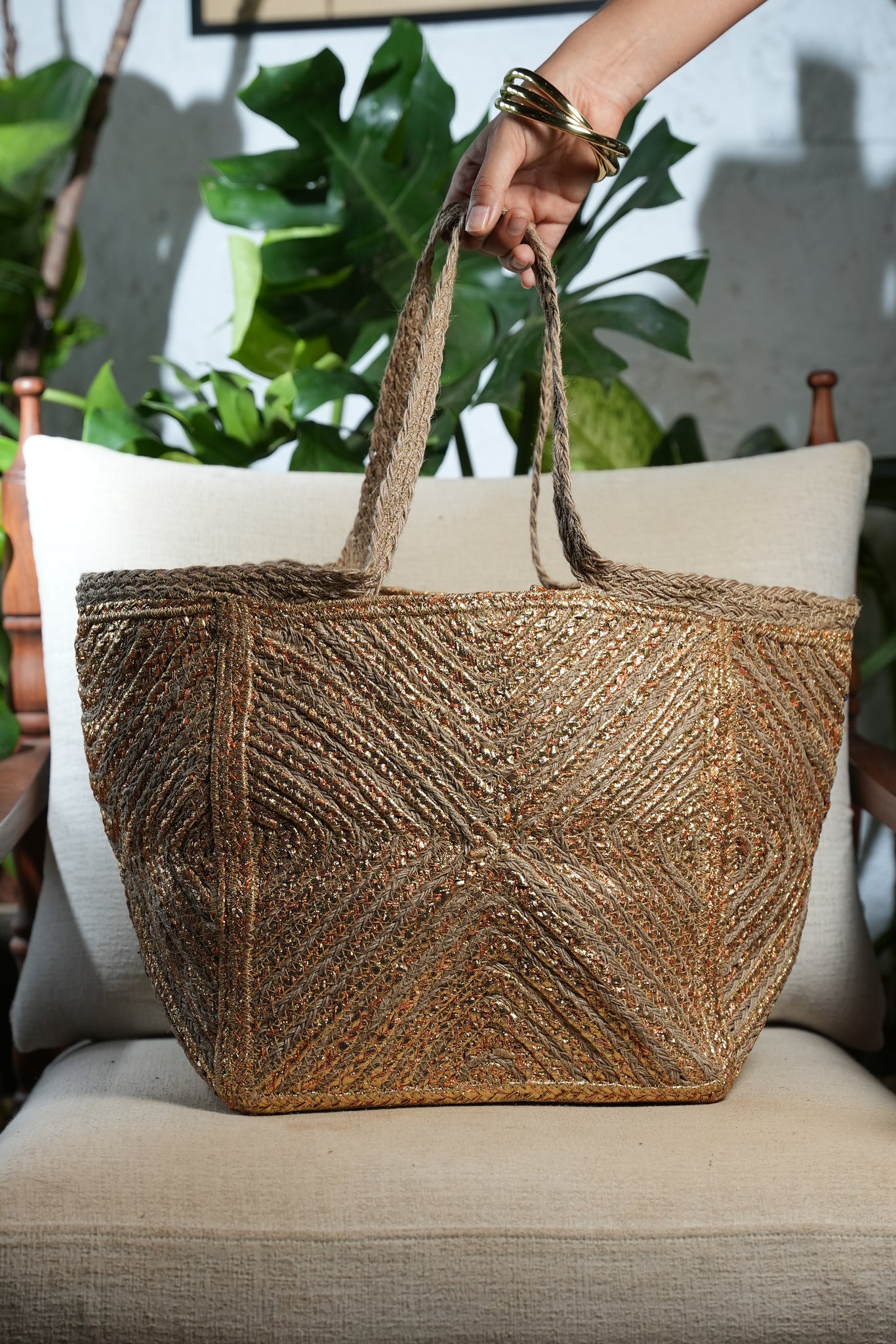 Ankara Gold Tote