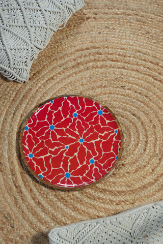 Red Flower Plate