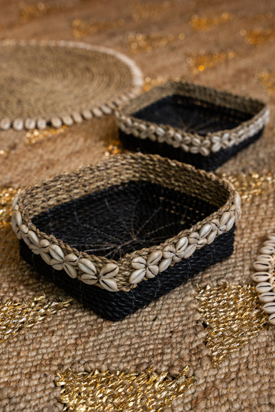 Moana Square Shell Baskets - Black