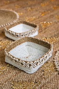 Moana Square Shell Baskets - White