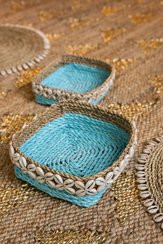 Moana Square Shell Baskets - Blue