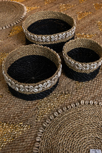 Moana Round Shell Baskets - Black
