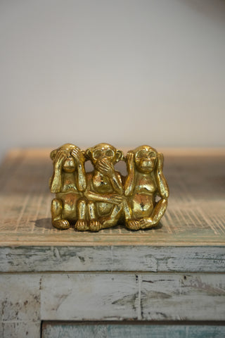 Three Monkeys - Gold