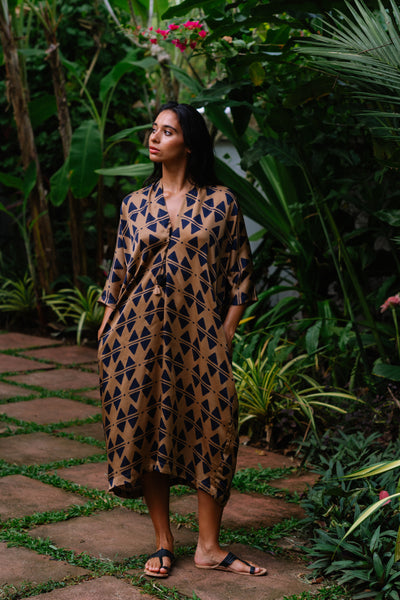 Drop Sleeve Dress - Delta Brown