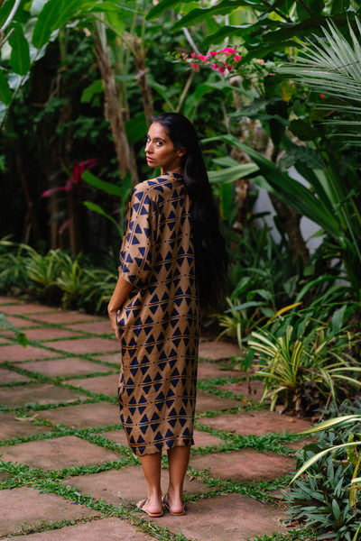 Drop Sleeve Dress - Delta Brown