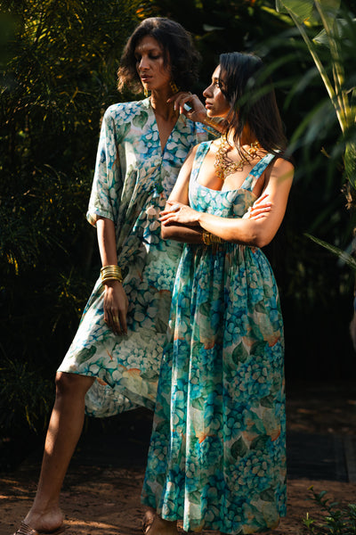 Drop Sleeve Dress - Hydrangea