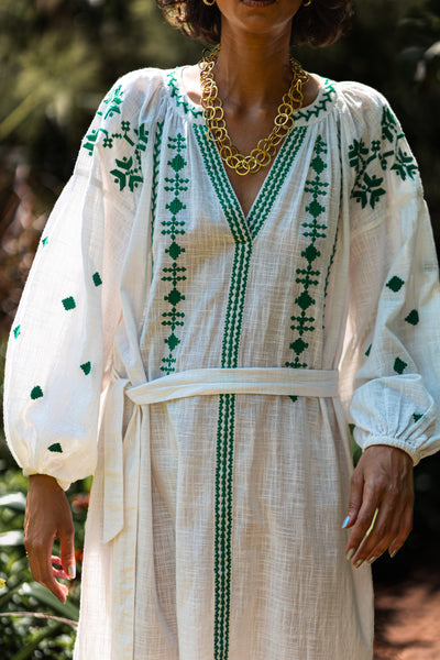 Coptic Dress - Emerald