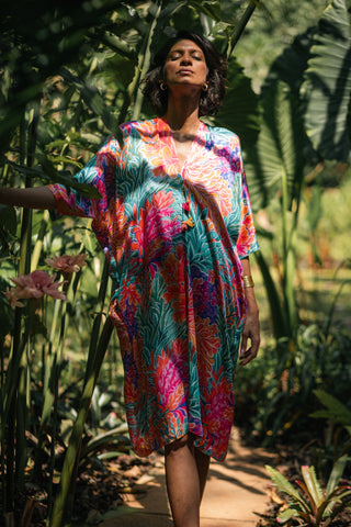 Drop Sleeve Dress - Reef Garden