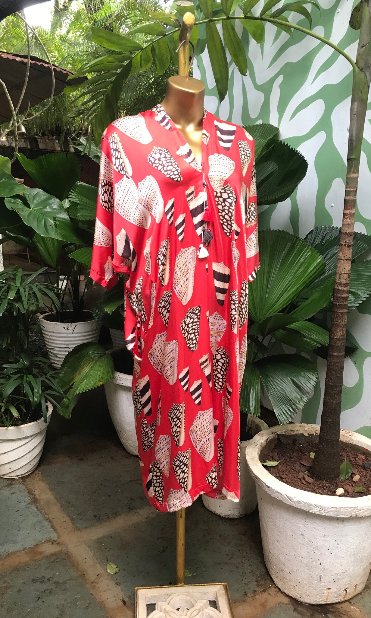 Drop Sleeve Dress - Small Shell Watermelon