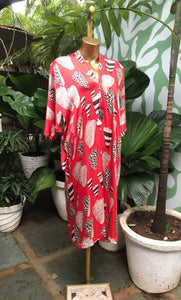 Drop Sleeve Dress - Small Shell Watermelon