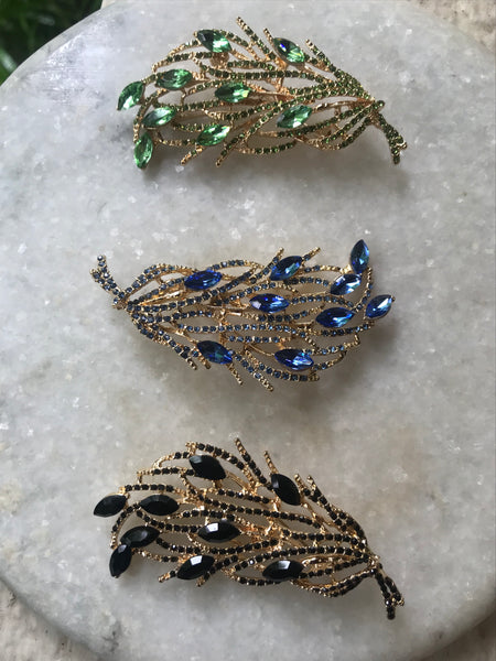 Leaf Brooch - Blue