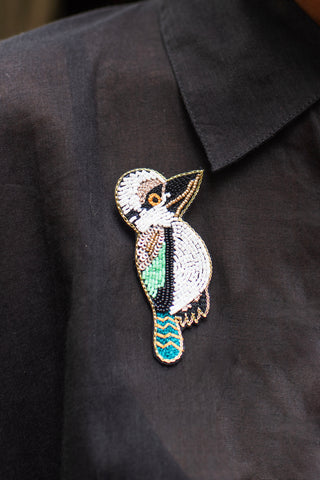 Hand Embroidered Kookabarra Brooch