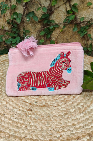 Horse Velvet Coin Pouch