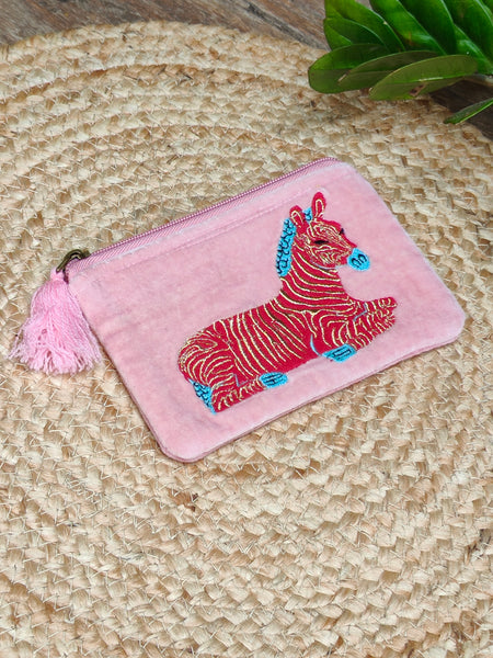 Horse Velvet Coin Pouch