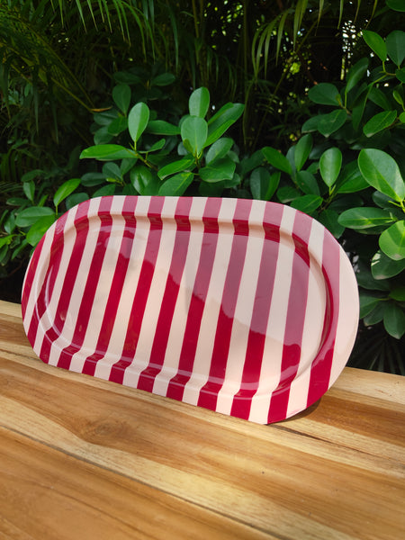 Oval Drink Tray Pink