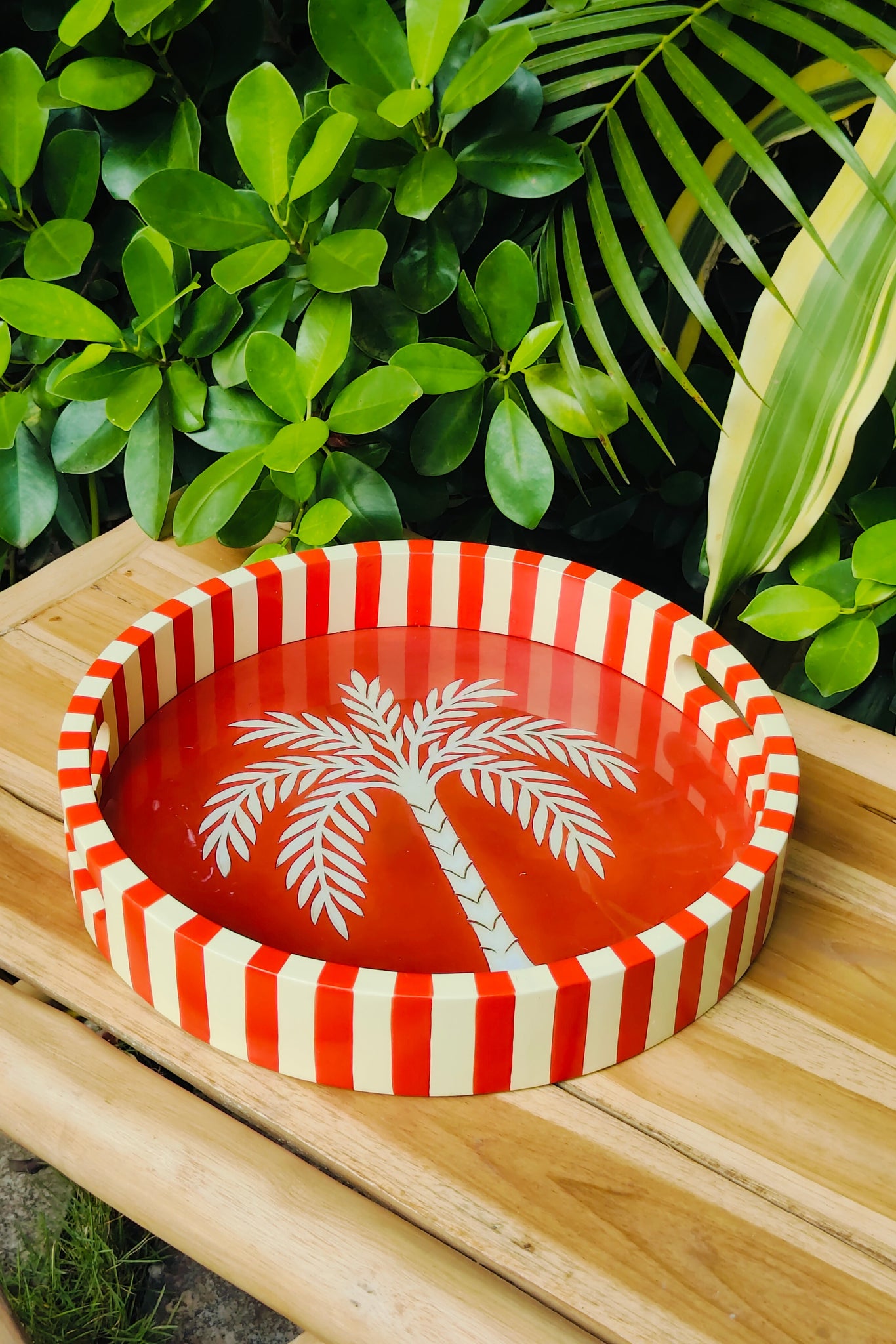 Red Palm Tray