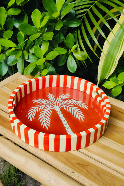 Red Palm Tray
