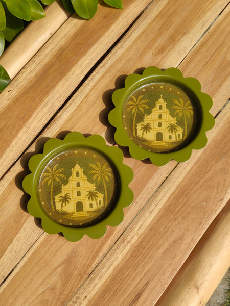 Trinket Plate - Green Church