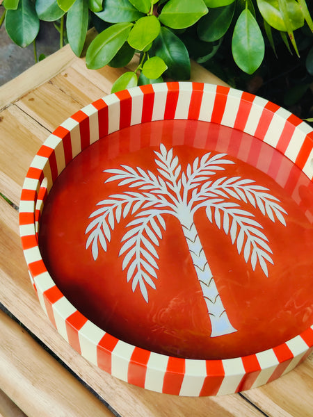 Red Palm Tray
