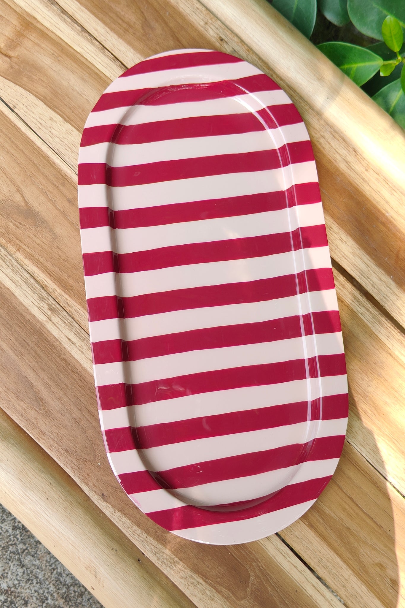 Oval Drink Tray Pink