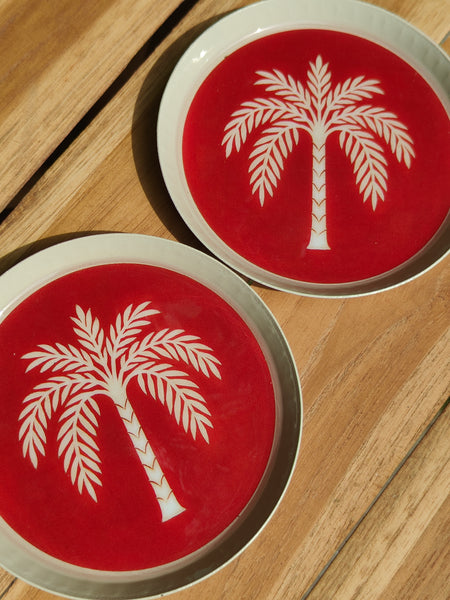 Trinket Plate - Red Palm