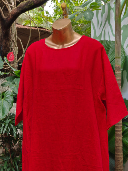 Lipstick Linen Olea Dress