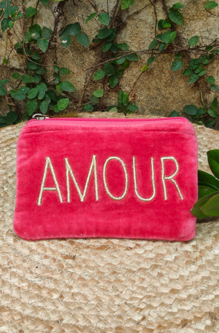 Amour Velvet Coin Pouch