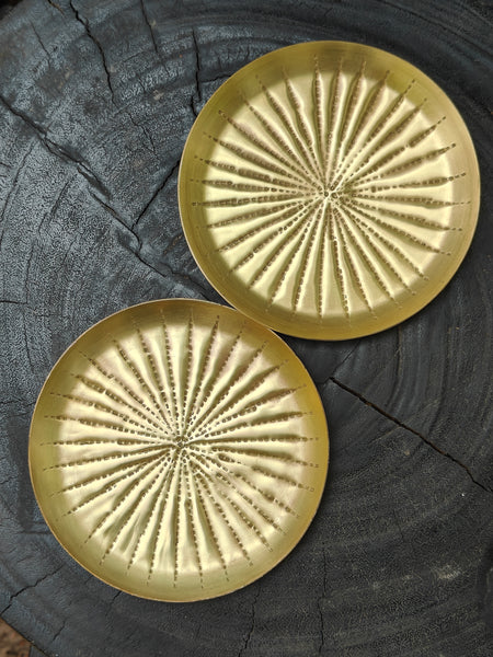 Mini Golden Abstract Plate - Set of 2