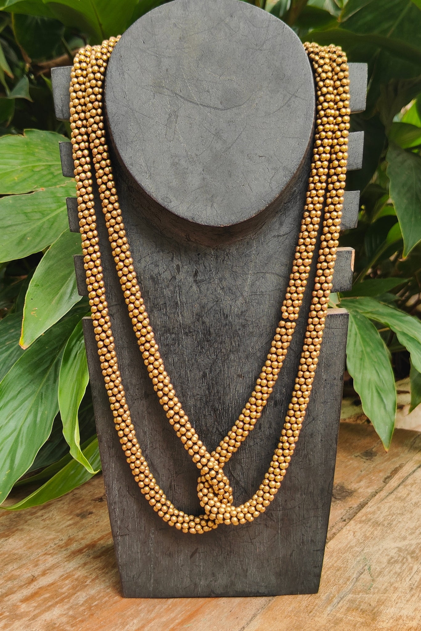 Golden Beaded Snake Necklace