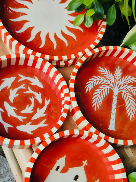 Red Palm Tray