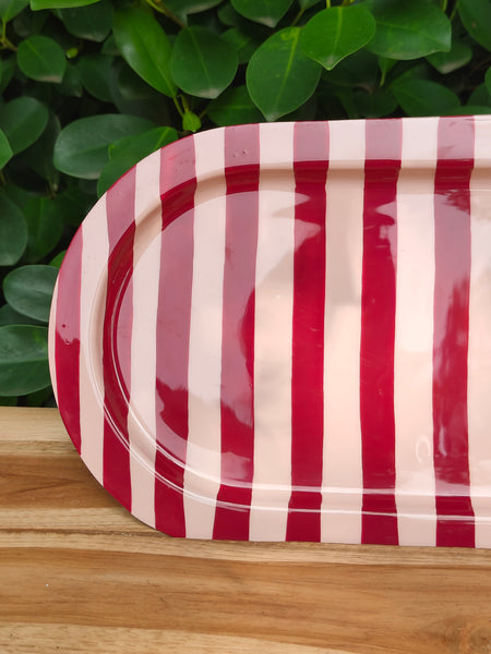 Oval Drink Tray Pink