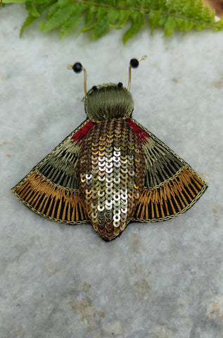Handmade Papillon Sequin Brooch - Multi Color