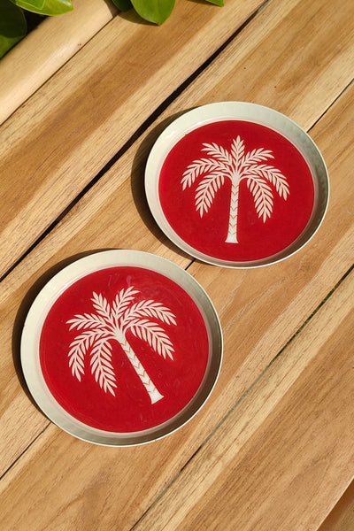 Trinket Plate - Red Palm
