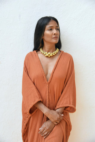 Rust Braided Kaftan