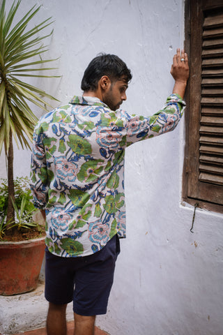 Green Floral Shirt - Long Sleeve