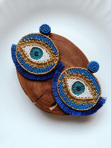 Blue Evil Eye Earrings