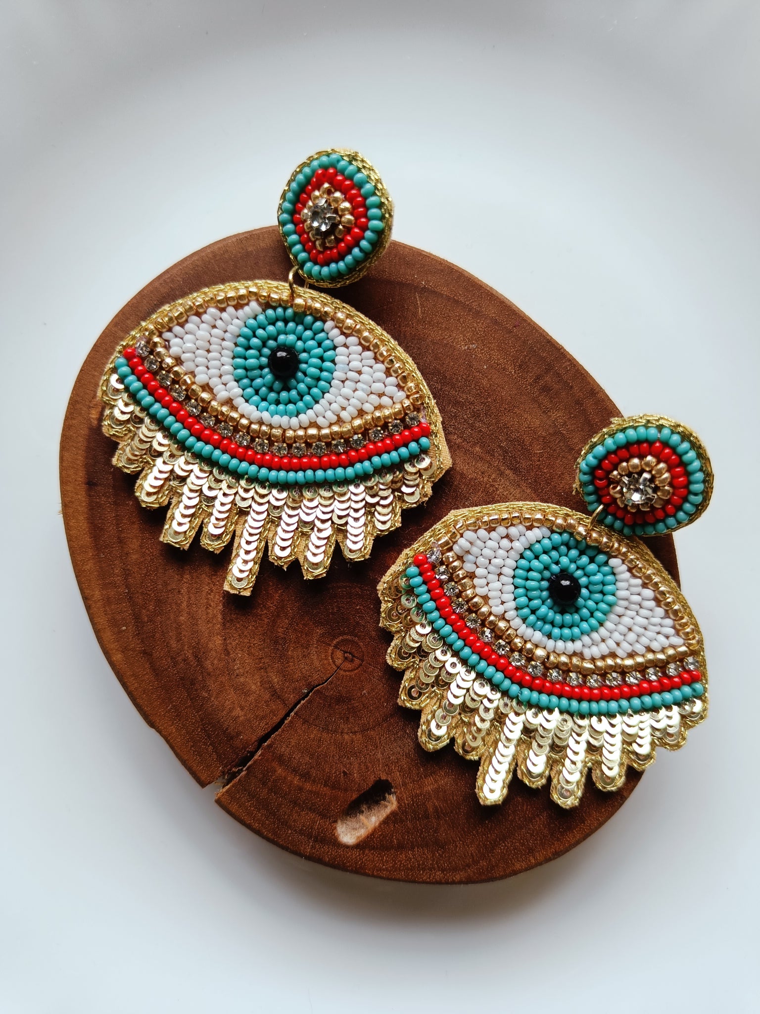 Gold Evil Eye Earrings