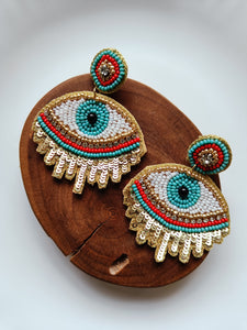 Gold Evil Eye Earrings
