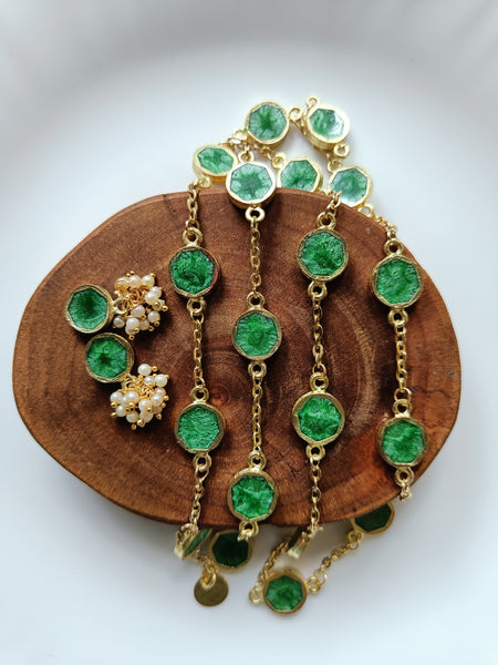 Green Hexa Earrings