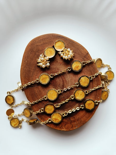 Caramel Hexa Earrings