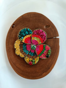 Handmade Flower Beaded Brooch