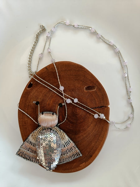Handmade Papillon Sequin Necklace
