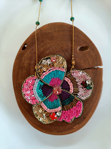 Handmade Flower Sequin Necklace