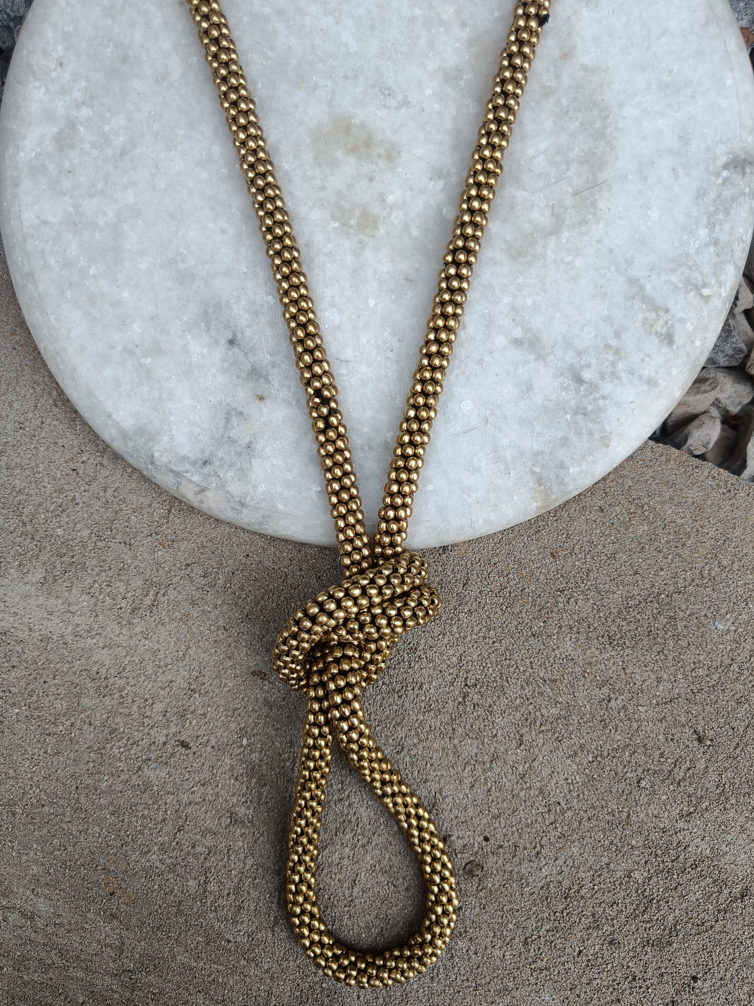 Golden Beaded Snake Necklace